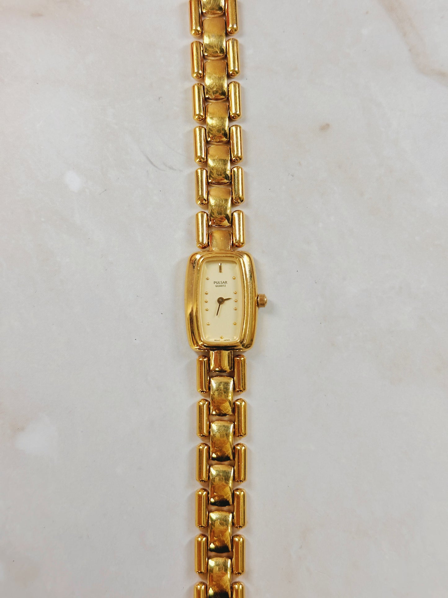 Pulsar Gold-Tone Ladies Watch – Rectangular Case – Quartz