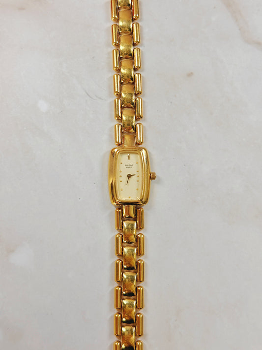 Pulsar Gold-Tone Ladies Watch – Rectangular Case – Quartz