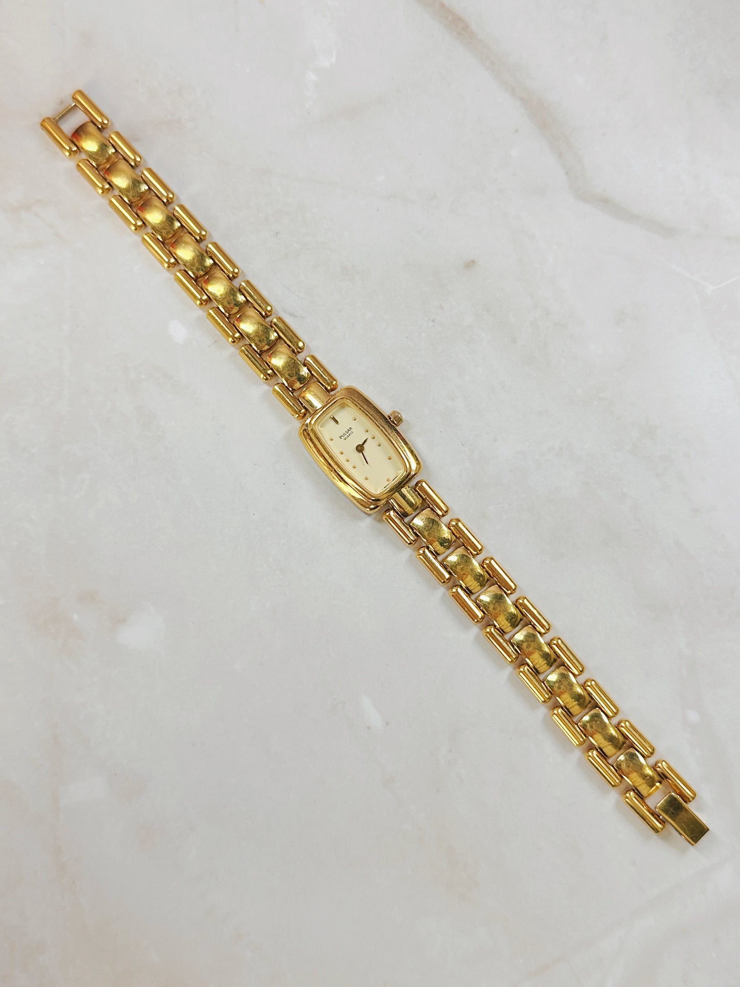 Pulsar Gold-Tone Ladies Watch – Rectangular Case – Quartz