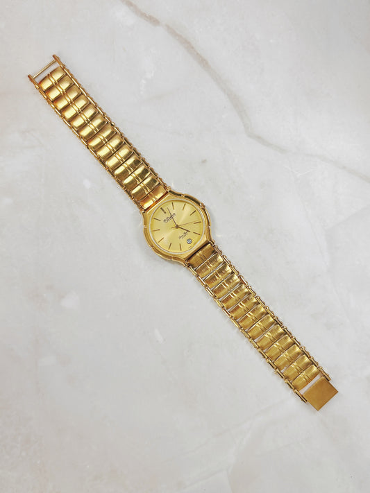 Lucien Piccard Dufonte Gold-Tone Ladies Watch – Date – Quartz
