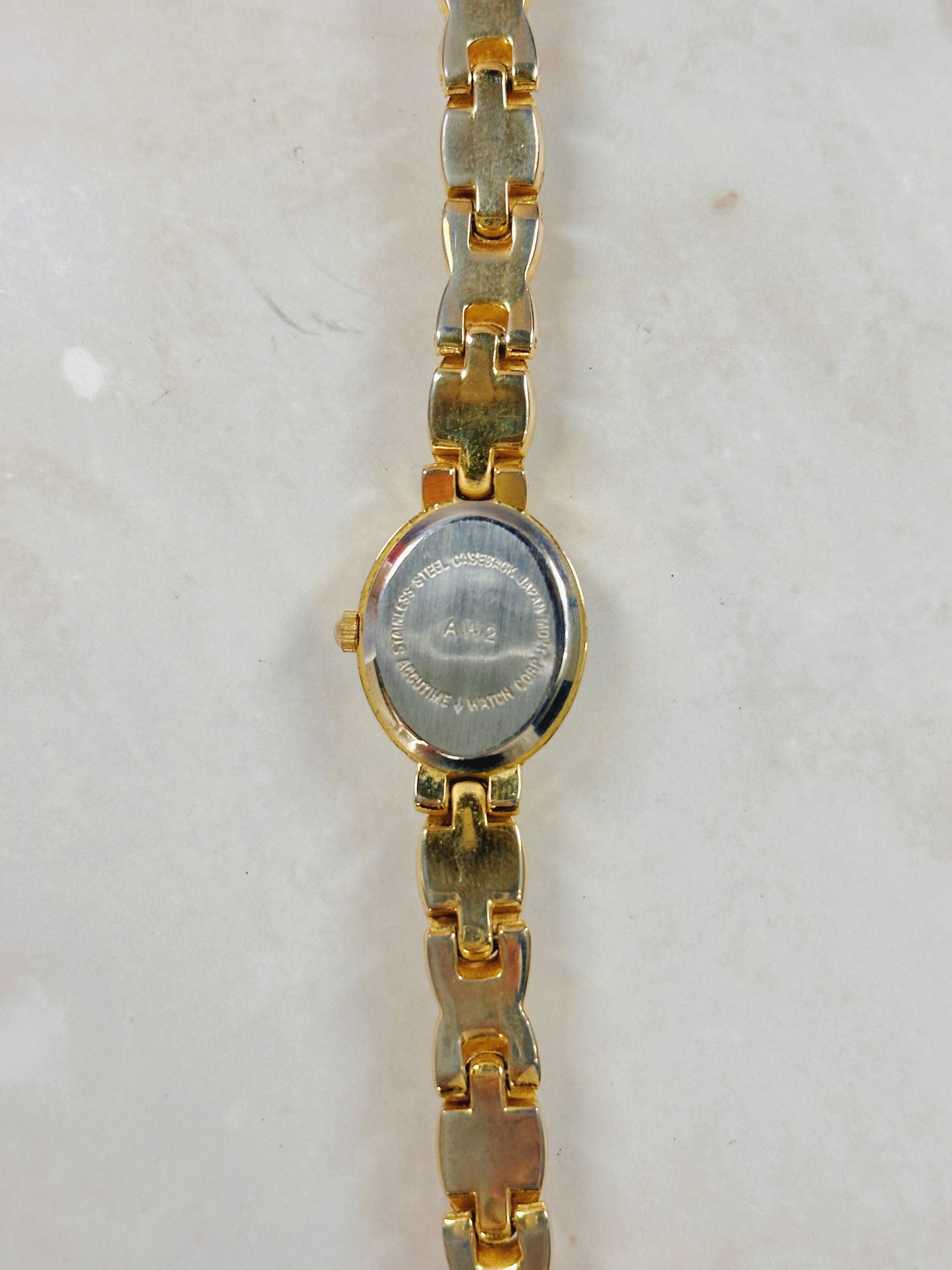 Mayfair Gold-Tone Ladies Watch – Pearl & Crystal Bracelet – Quartz