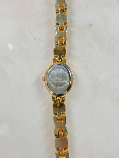 Mayfair Gold-Tone Ladies Watch – Pearl & Crystal Bracelet – Quartz