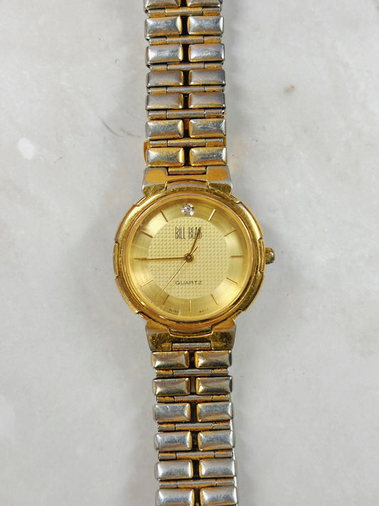 Bill Blass Gold-Tone Ladies Watch – Ultra Thin – Two-Tone Bracelet