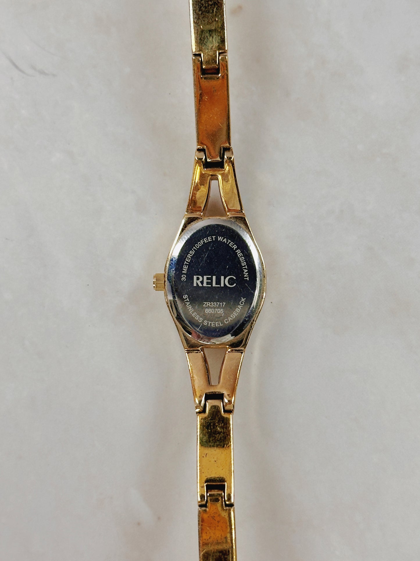 Relic Gold-Tone Ladies Watch – Crystal Accent Bracelet – Elegant Dress Style