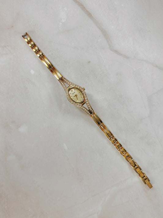 Relic Gold-Tone Ladies Watch – Crystal Accent Bracelet – Elegant Dress Style