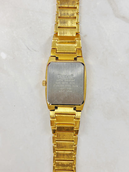 Pulsar Gold-Tone Ladies Watch – Rectangular Dial – Classic Dress Style