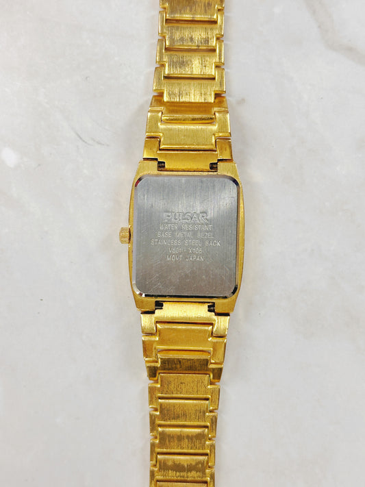 Pulsar Gold-Tone Ladies Watch – Rectangular Dial – Classic Dress Style