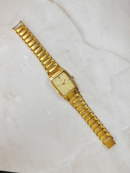 Pulsar Gold-Tone Ladies Watch – Rectangular Dial – Classic Dress Style
