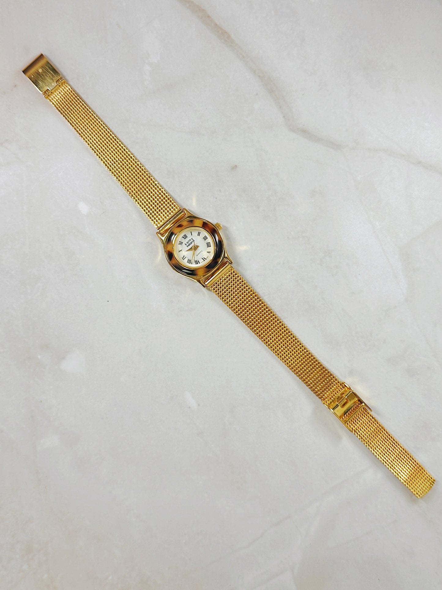 Kathy Ireland Gold-Tone Ladies Watch – Tortoise Style Bezel – Quartz