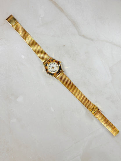 Kathy Ireland Gold-Tone Ladies Watch – Tortoise Style Bezel – Quartz