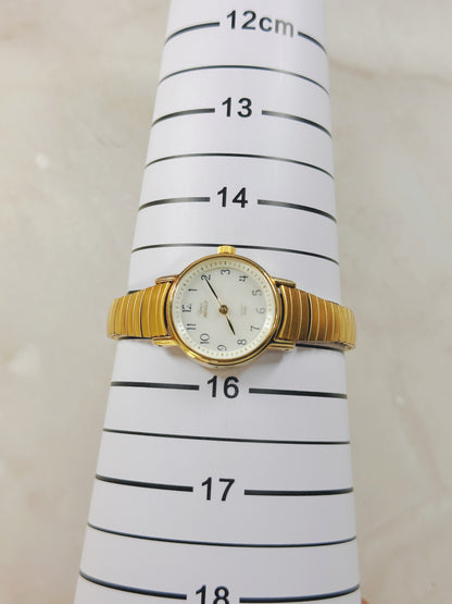 Timex Gold-Tone Ladies Watch – White Dial – Quartz – Classic Dress Style