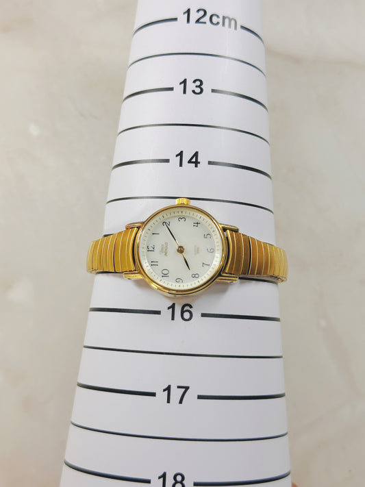 Timex Gold-Tone Ladies Watch – White Dial – Quartz – Classic Dress Style