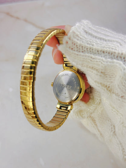 Timex Indiglo Gold-Tone Ladies Watch – Crystal Accents – Quartz Dress Style