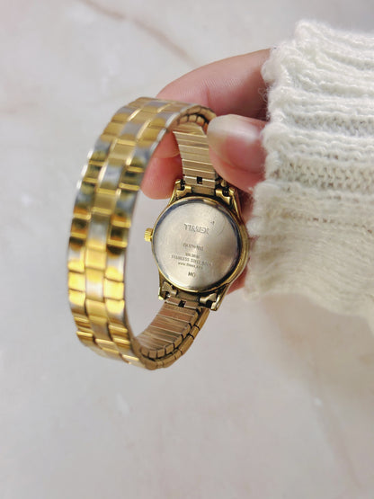 Timex Gold-Tone Ladies Watch – White Dial – Quartz – Classic Everyday Style