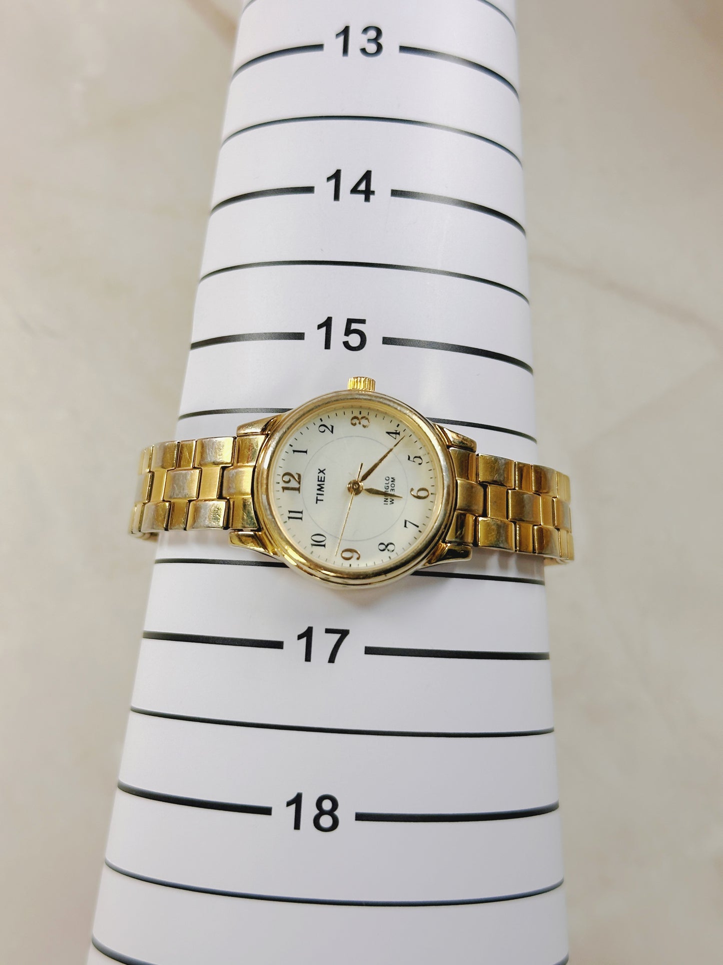 Timex Gold-Tone Ladies Watch – White Dial – Quartz – Classic Everyday Style