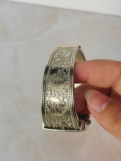Geneva Silver Cuff Watch – Rectangular White Dial – Japan Quartz – New Battery
