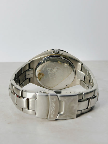 Fossil Blue 100M Stainless Steel Watch – Yellow Dial – Diver Style – New Battery