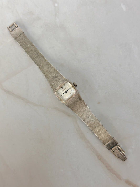 Exponent Vintage Manual Wind Watch – Gold Tone Textured Bracelet – Mechanical – New Battery Not Required