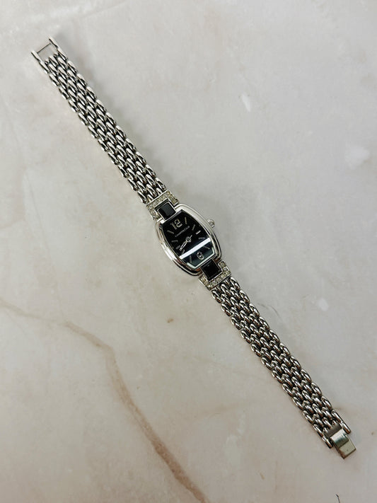 Charter Club Black Dial Bracelet Watch – Crystal Accents – Quartz – New Battery