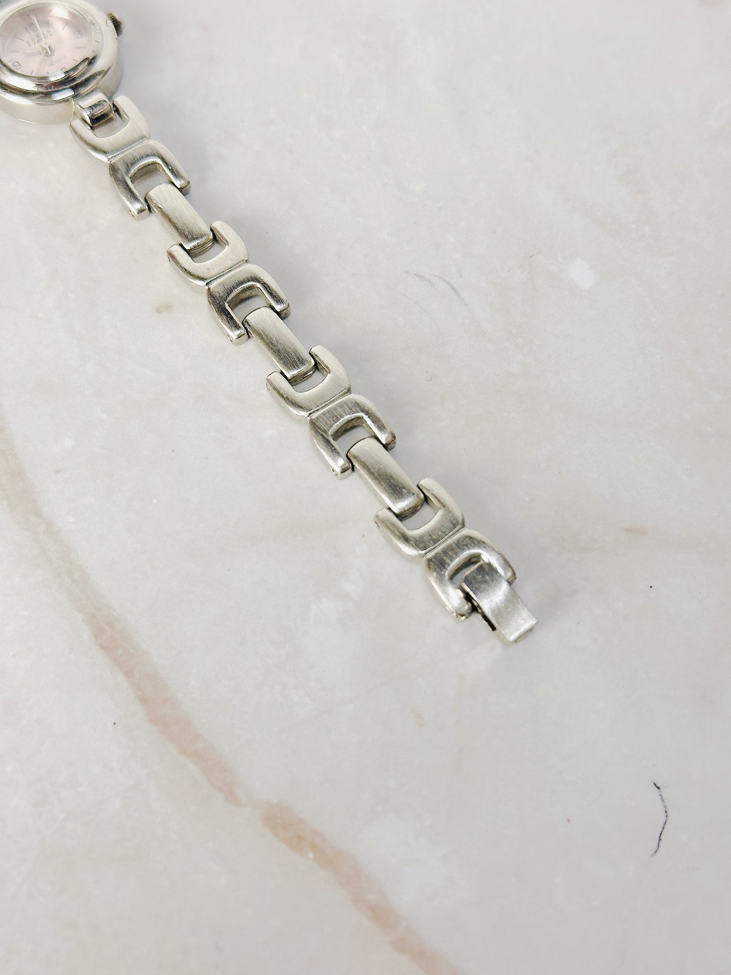 Urban Vibe Quartz Silver Tone Bracelet Watch – Ladies – Pink Dial – New Battery