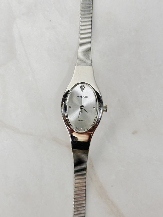 Rumours Silver Tone Quartz Watch – Ladies – Oval Dial – Japan Movement – New Battery