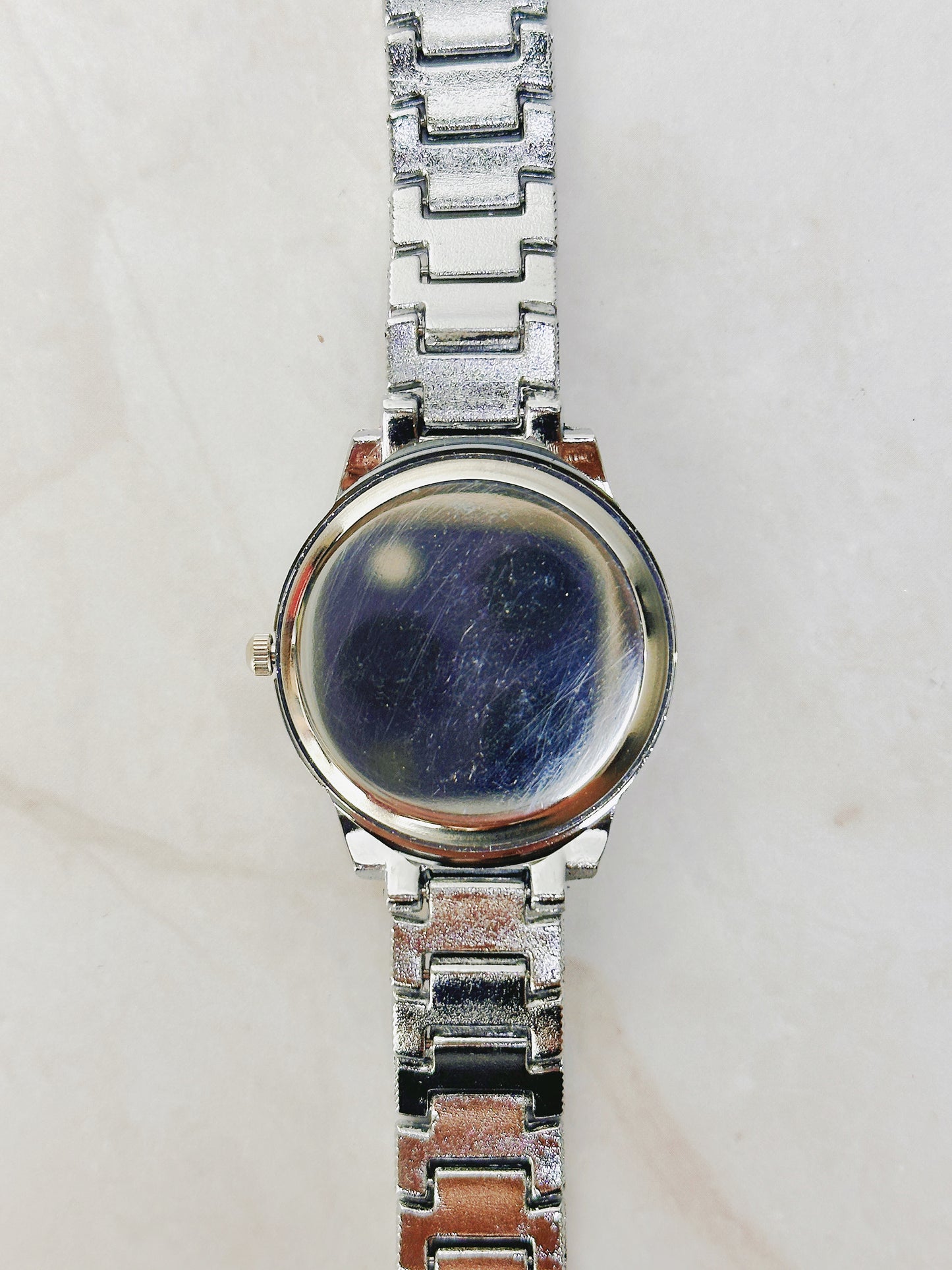 Silver Tone Rhinestone Quartz Watch – Ladies – Roman Numerals – Fully Iced Style – New Battery