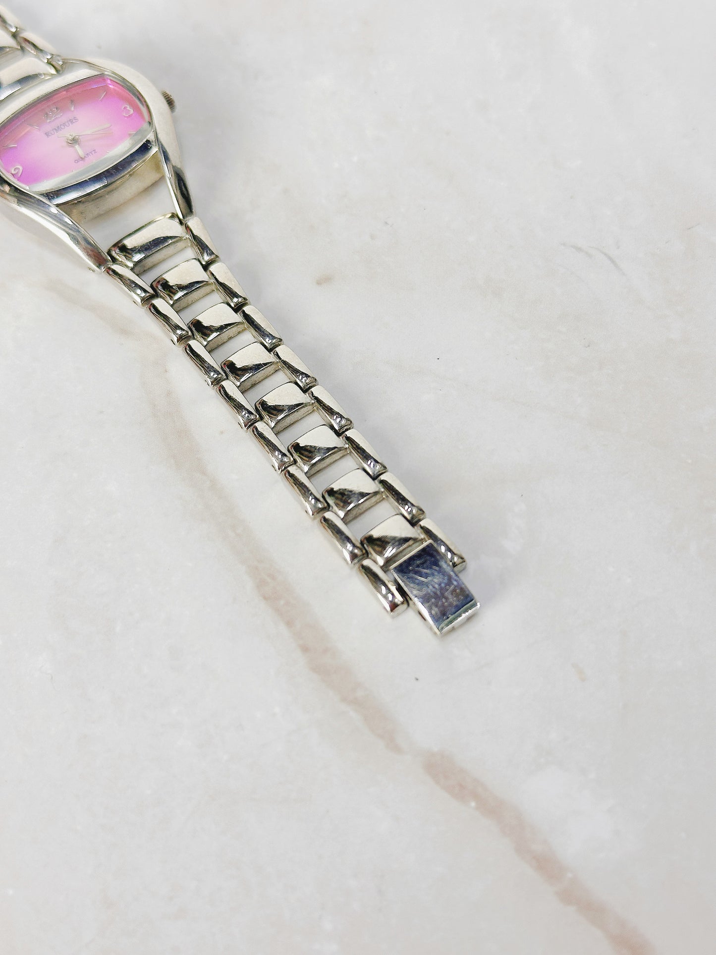 Rumours Silver Tone Quartz Watch – Ladies – Pink Gradient Dial – New Battery