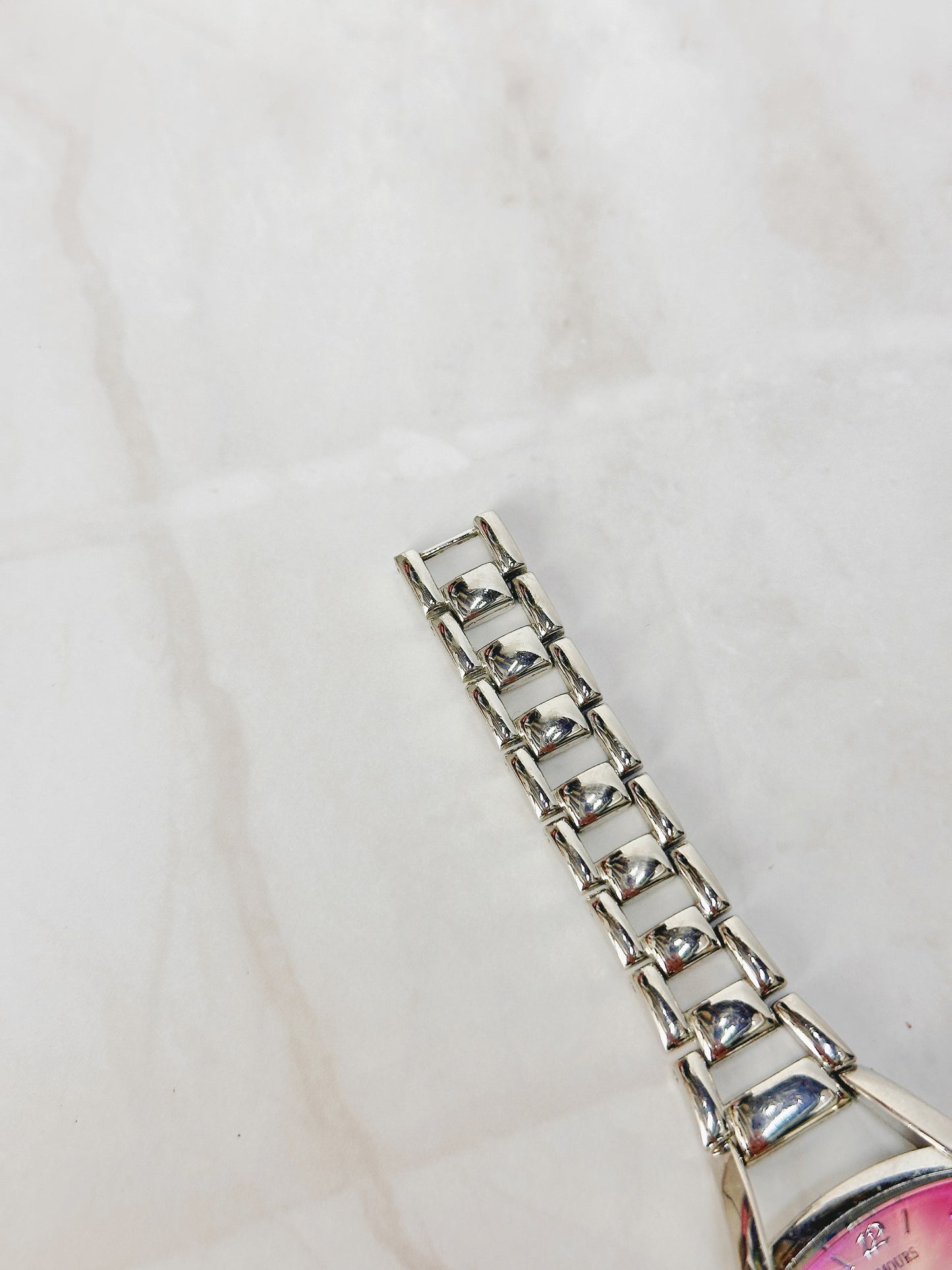 Rumours Silver Tone Quartz Watch – Ladies – Pink Gradient Dial – New Battery