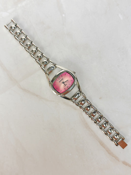 Rumours Silver Tone Quartz Watch – Ladies – Pink Gradient Dial – New Battery