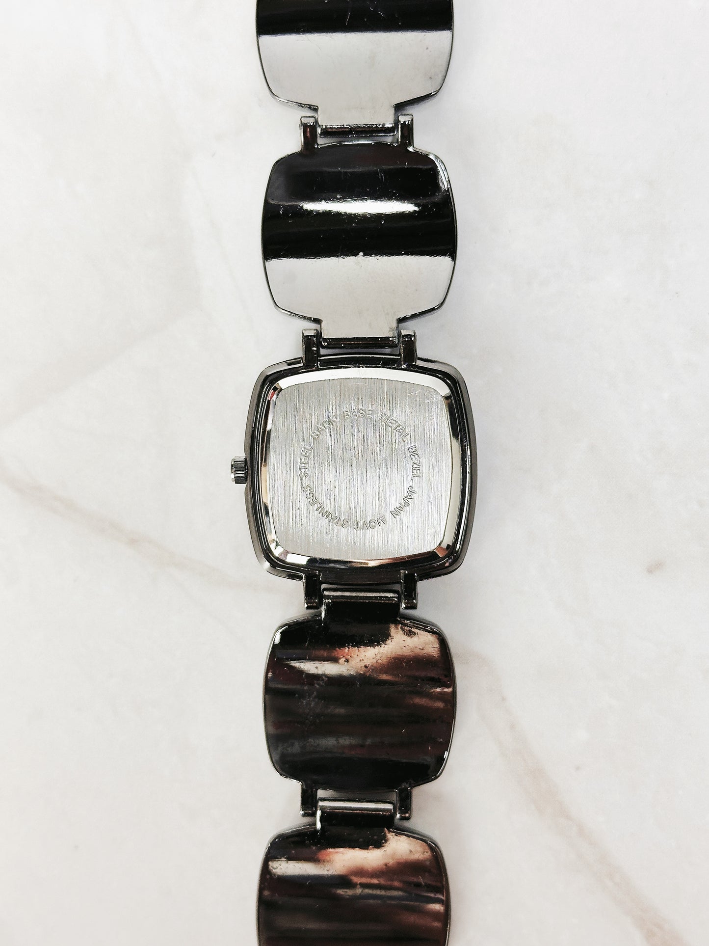 Black Tone Quartz Bracelet Watch – Black Dial – Rhinestone Accents – Ladies – New Battery
