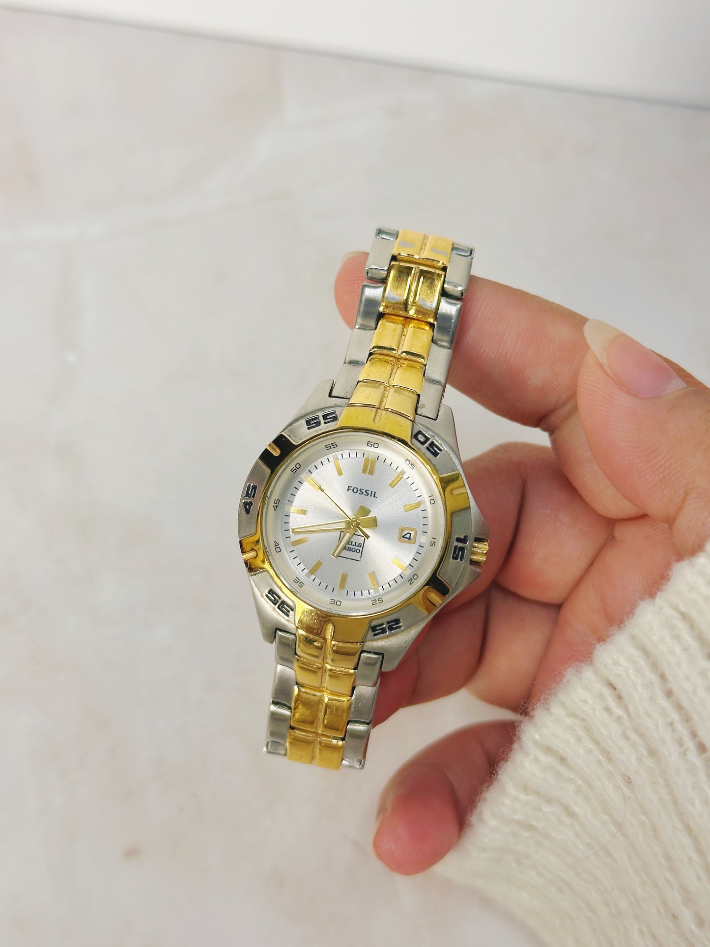 Fossil Blue Two-Tone Quartz Watch – Date – Stainless Steel – Ladies – New Battery