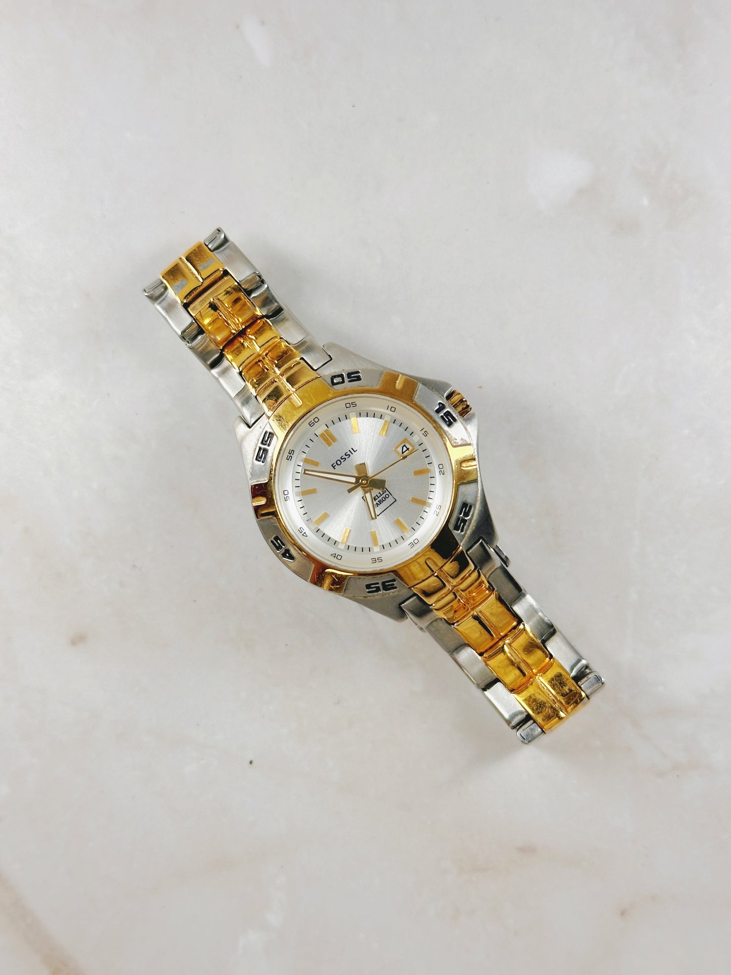 Fossil Blue Two-Tone Quartz Watch – Date – Stainless Steel – Ladies – New Battery