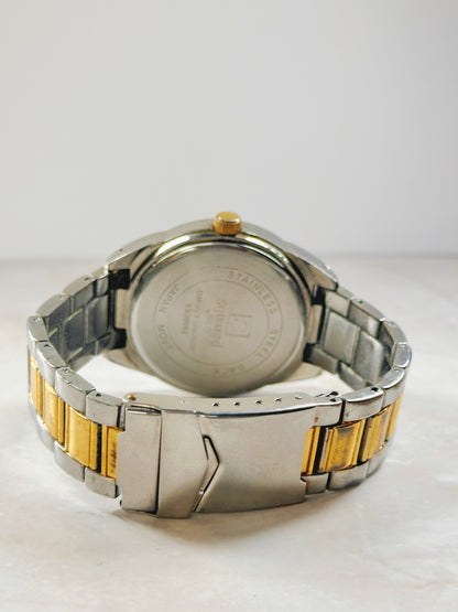 Two-Tone Quartz Watch – Date – 50M Water Resistant – Gold Bezel – New Battery