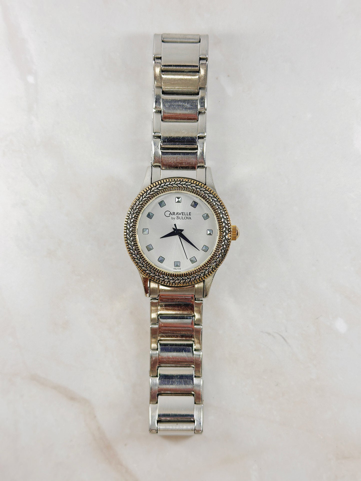 Caravelle by Bulova Two-Tone Watch – Textured Bezel – Ladies – New Battery