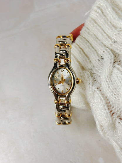 Joan Rivers Classics Two-Tone Bracelet Watch – Oval Dial – Gold & Silver – New Battery