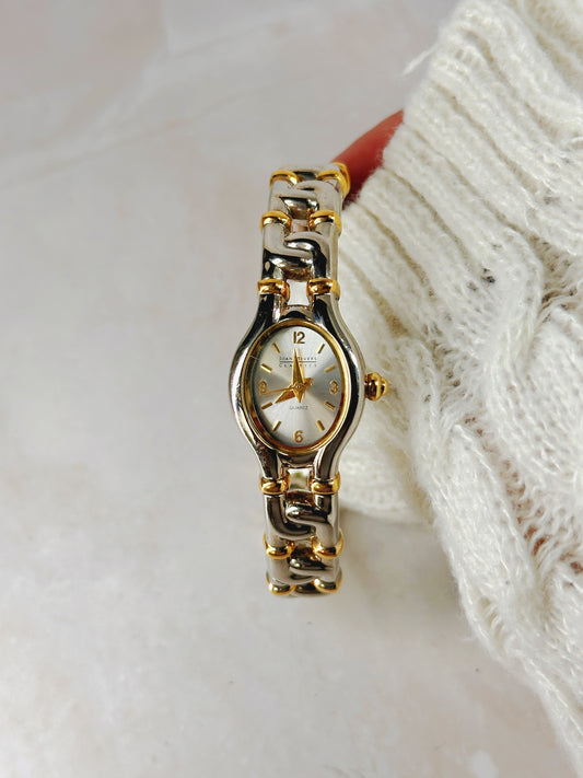 Joan Rivers Classics Two-Tone Bracelet Watch – Oval Dial – Gold & Silver – New Battery
