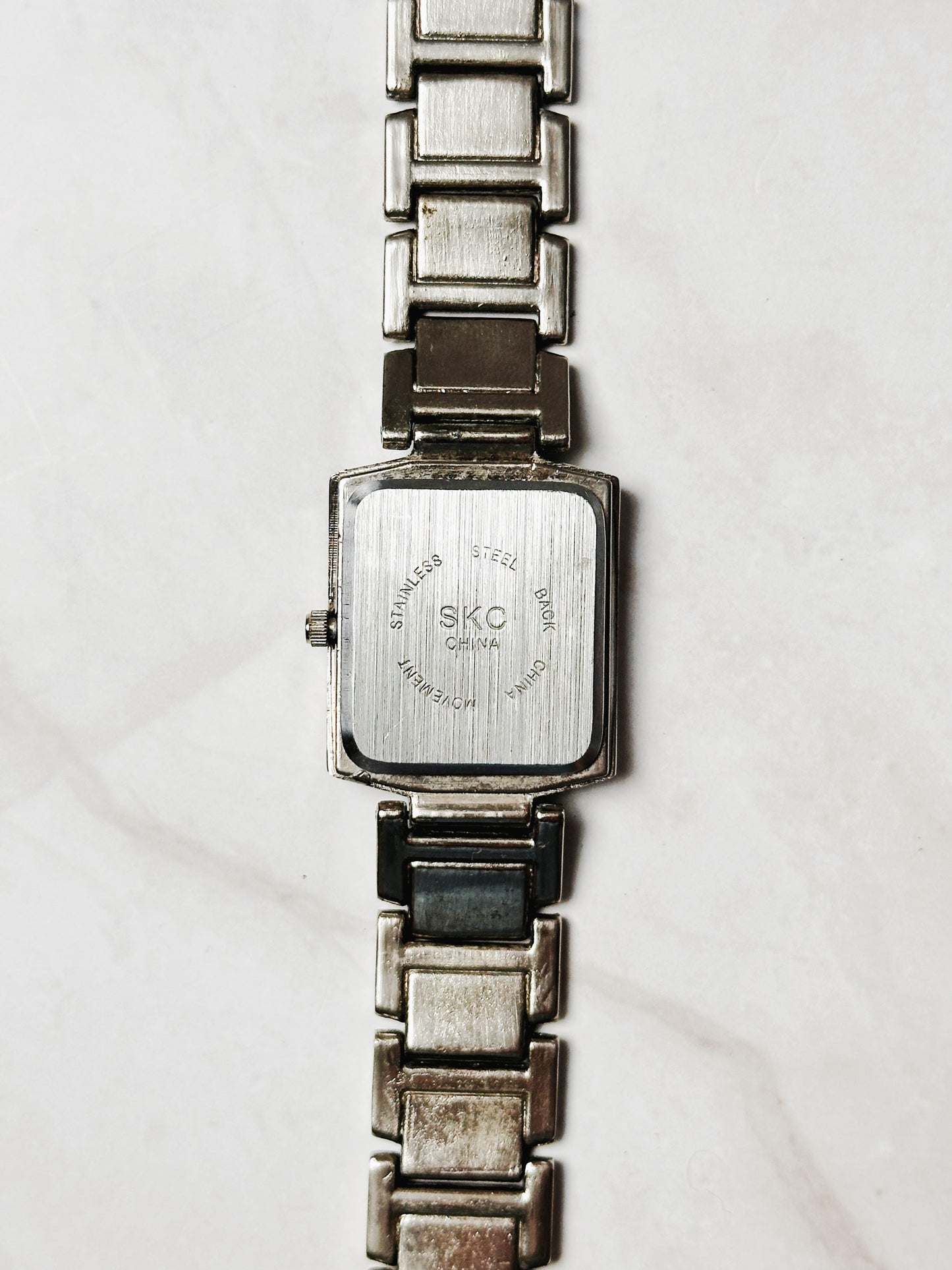 Vintage Tank Style Silver Tone Rectangular Watch – Roman Numerals – Quartz – New Battery