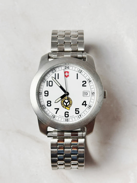 Victorinox Swiss Army Stainless Steel Watch – Date – 24 Hour Dial – Swiss Made – New Battery