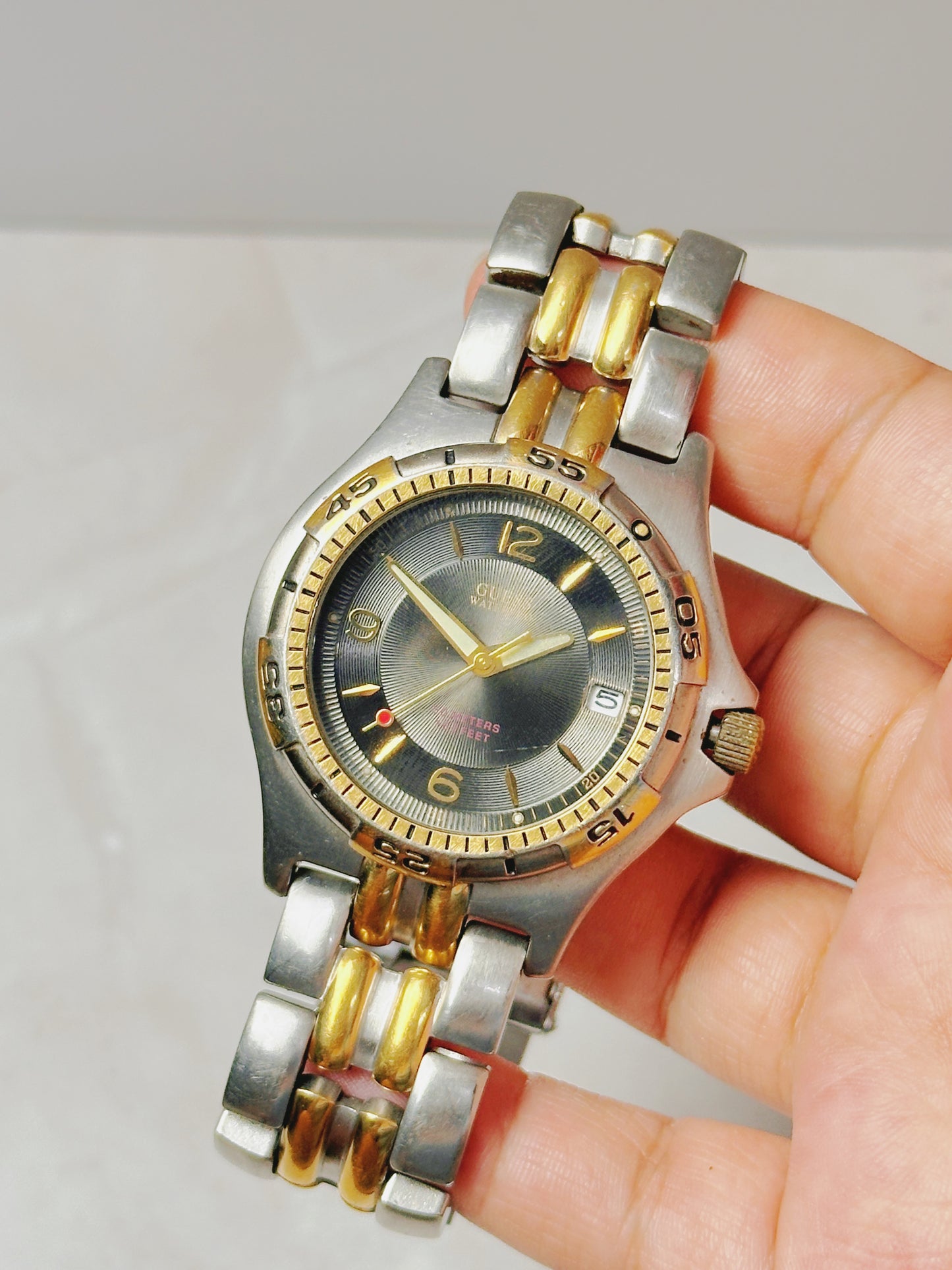 GUESS Two-Tone Sport Watch – Date – 50M Water Resistant – Japan Movement – New Battery
