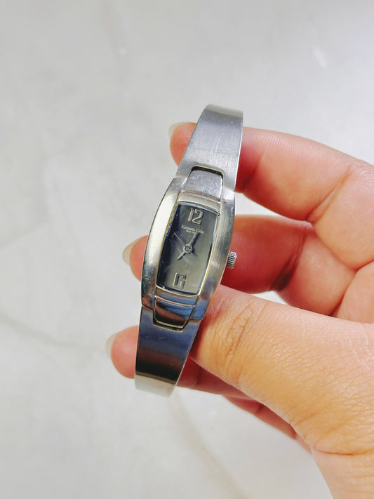 Kenneth Cole New York Silver Tone Bangle Watch – Blue Dial – Stainless Steel – Water Resistant – New Battery