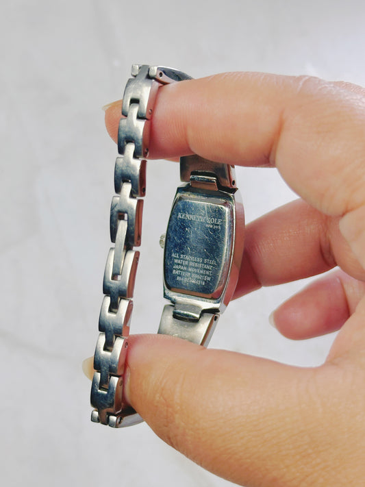 Kenneth Cole New York Silver Tone Bangle Watch – Blue Dial – Stainless Steel – Water Resistant – New Battery