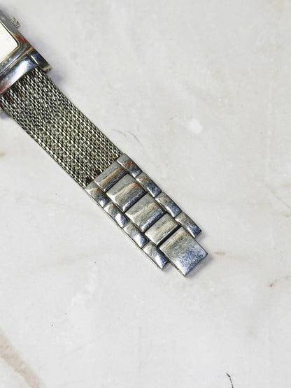 Kenneth Cole New York Silver Tone Rectangular Men's Watch – Mesh Bracelet – Quartz – New Battery