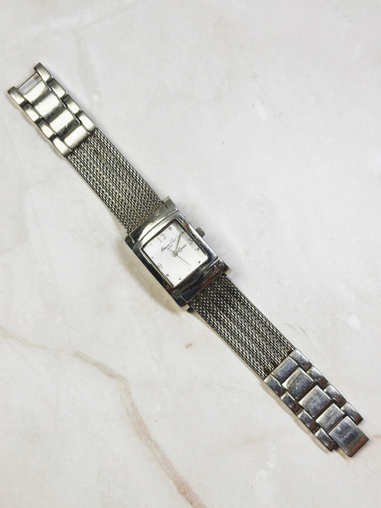 Kenneth Cole New York Silver Tone Rectangular Men's Watch – Mesh Bracelet – Quartz – New Battery