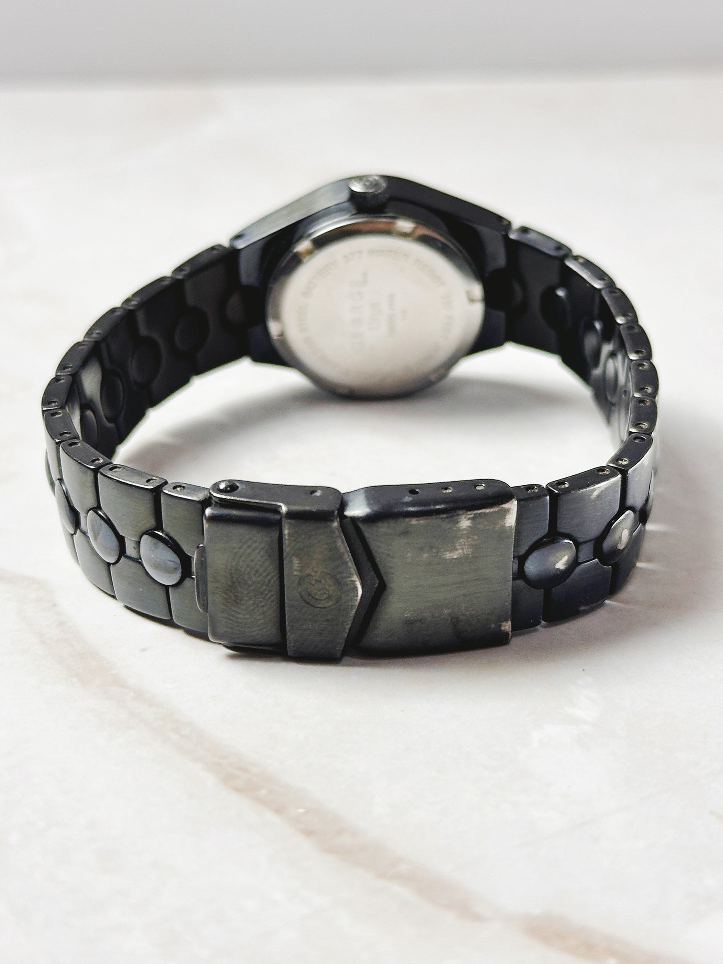 George Black Tone Fashion Watch – Minimalist Dial – Crystal Accents – New Battery