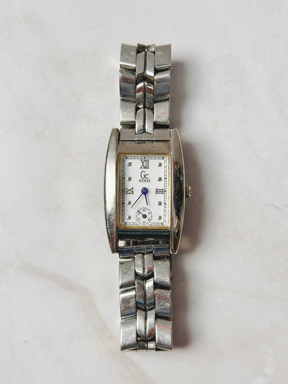 GC Guess Collection Rectangular Watch – Silver Tone – Small Seconds – New Battery