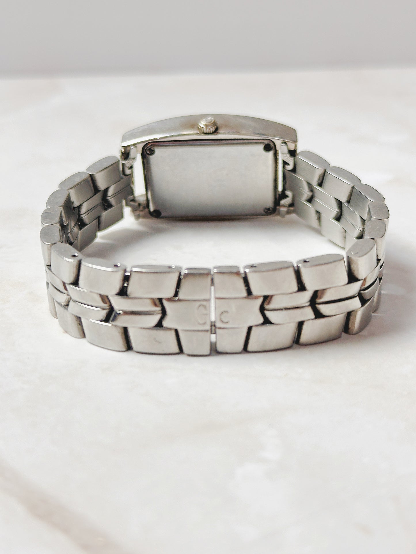 GC Guess Collection Rectangular Watch – Silver Tone – Small Seconds – New Battery