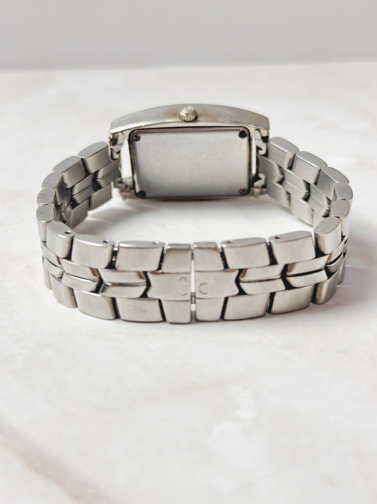 GC Guess Collection Rectangular Watch – Silver Tone – Small Seconds – New Battery