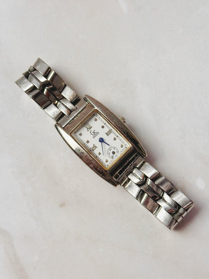 GC Guess Collection Rectangular Watch – Silver Tone – Small Seconds – New Battery