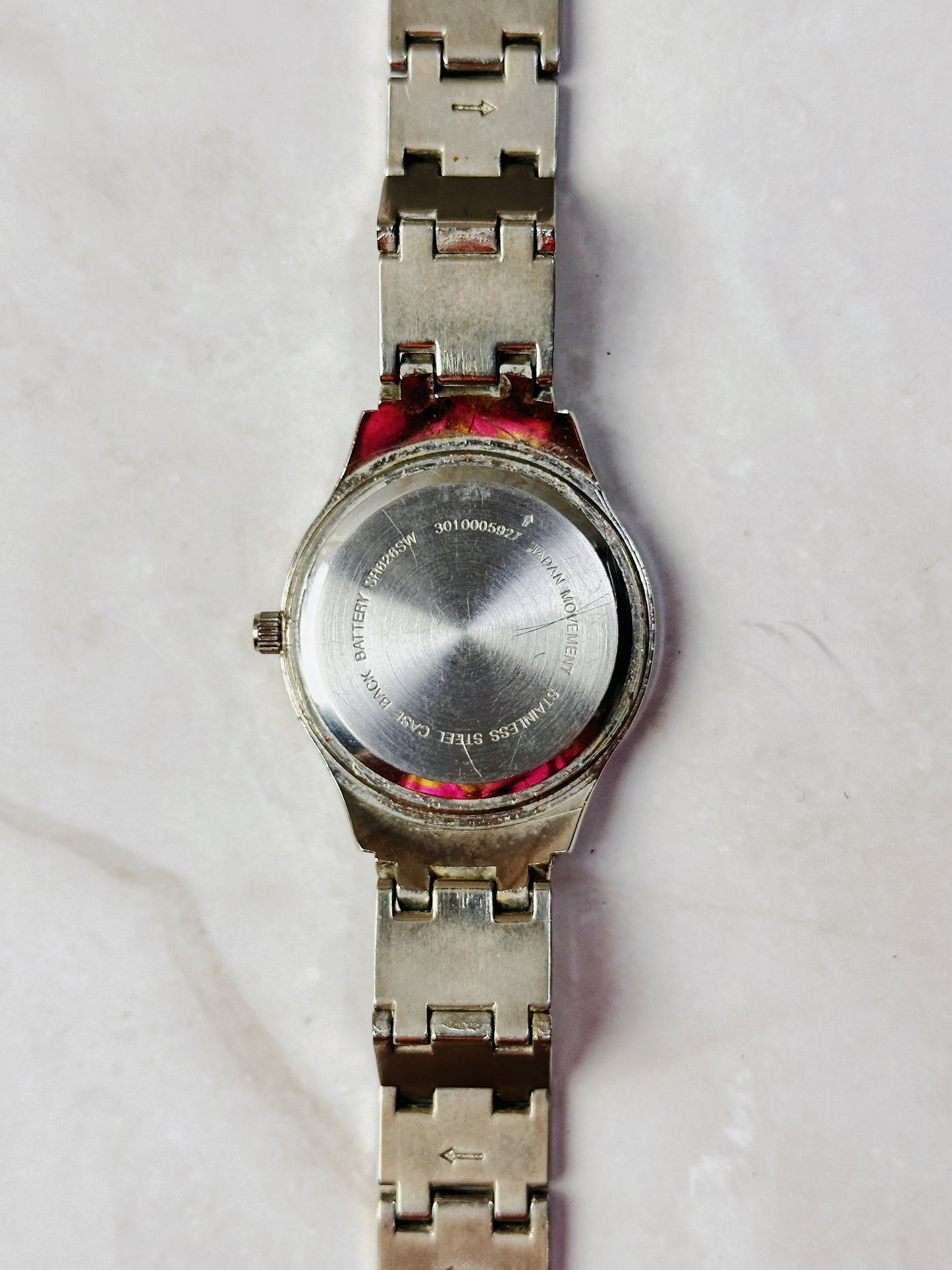Silver Tone Crystal Bezel Watch – Arabic Numerals – Rhinestone Bracelet – Quartz – New Battery