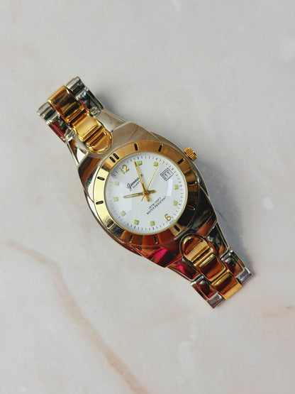 Geneva Gold Tone Unisex Watch – Date Window – Water Resistant – Quartz – New Battery